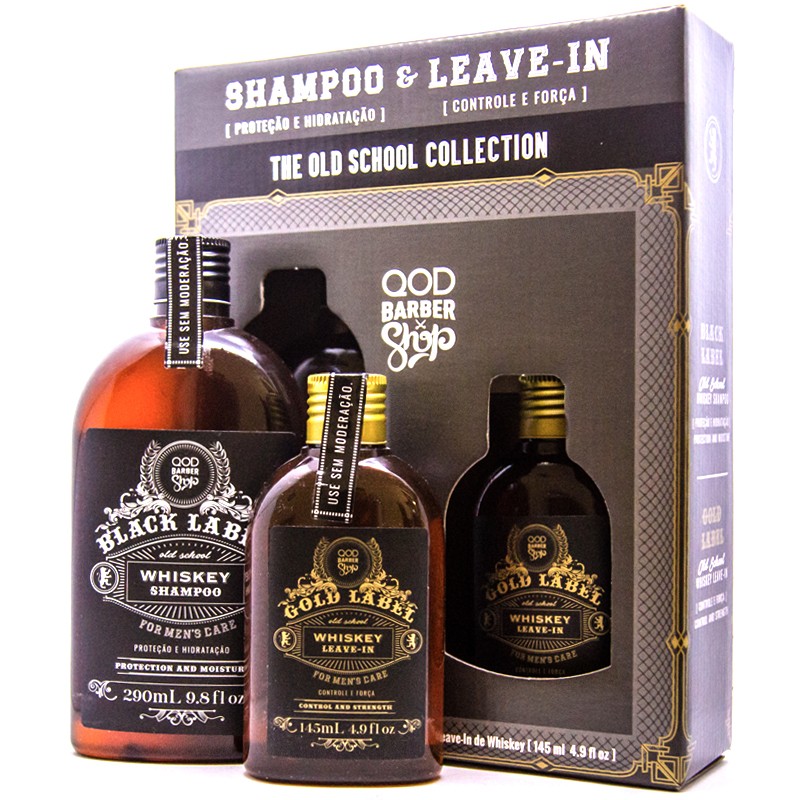 Kit Old School Whiskey Shampoo + Leave-in - QOD Barber Shop